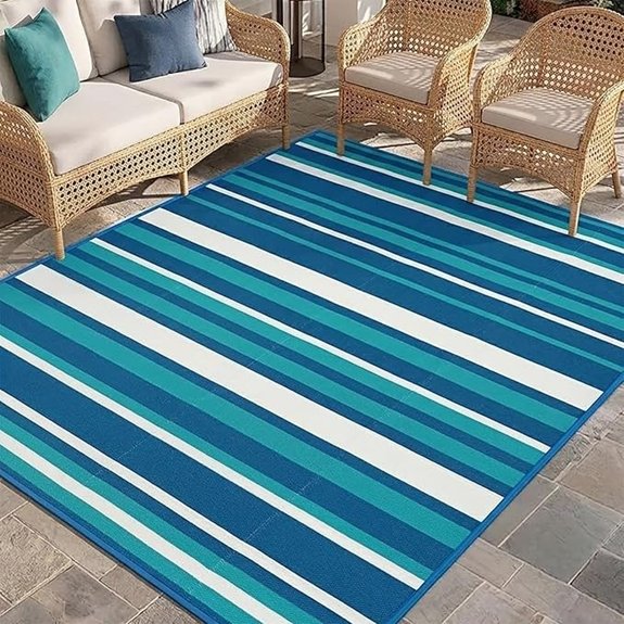 5x8 ft blue straw rug