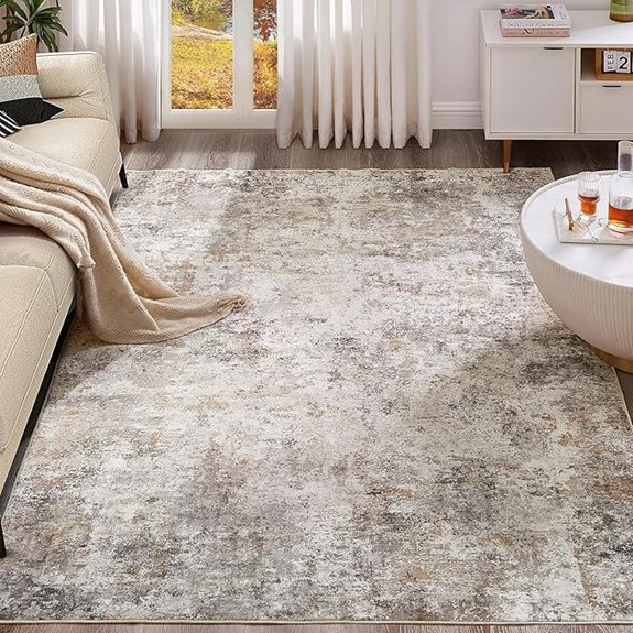8x10 washable abstract rug