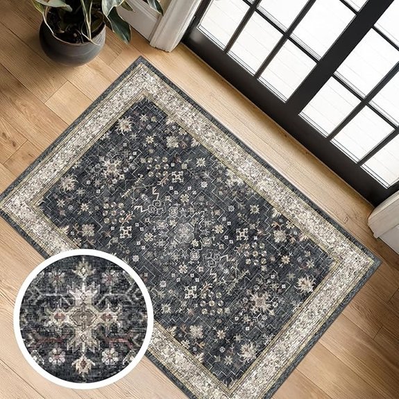black washable 2x3 entry rug