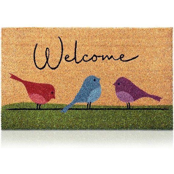 colorful birds coir mat
