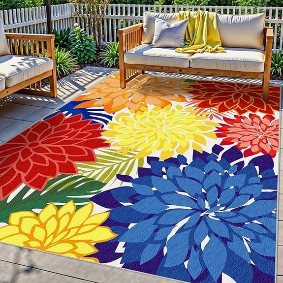 colorful tropical outdoor rug