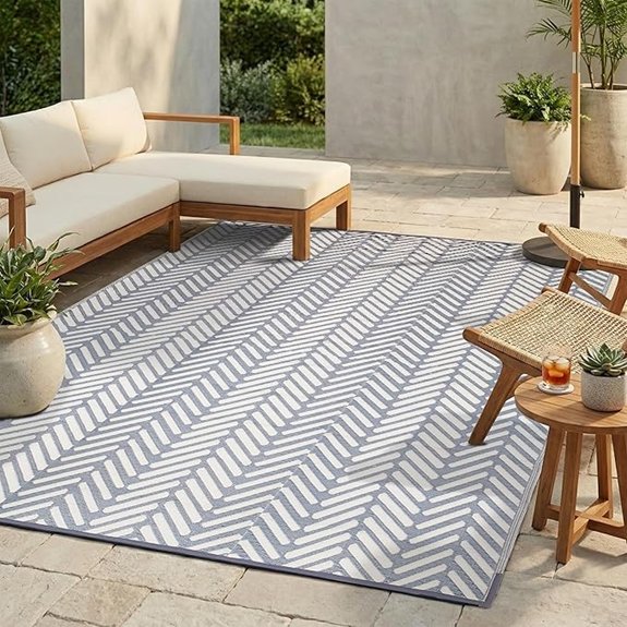 fh home outdoor camping rug waterproof reversible 4x6ft
