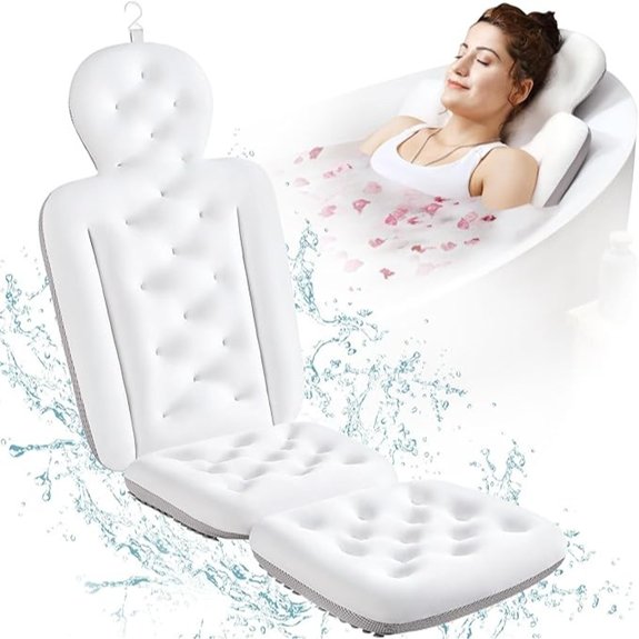 full body bathtub pillow white