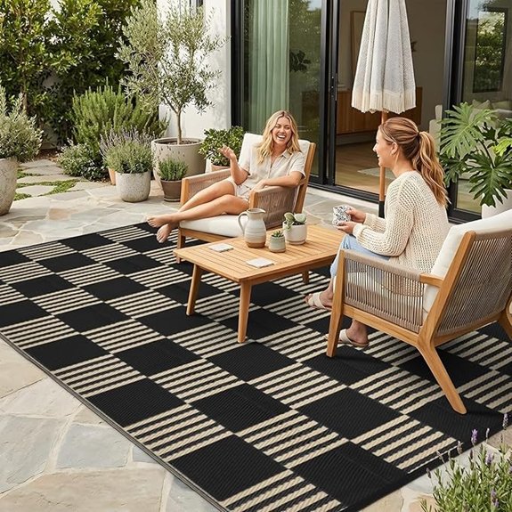 garvee waterproof checkered rug 5x8