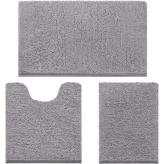 homeideas chenille rug set grey