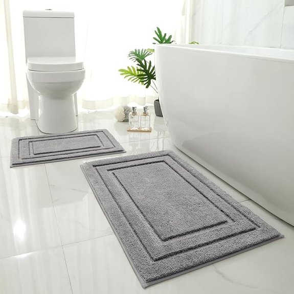 homeideas grey bathroom rugs set
