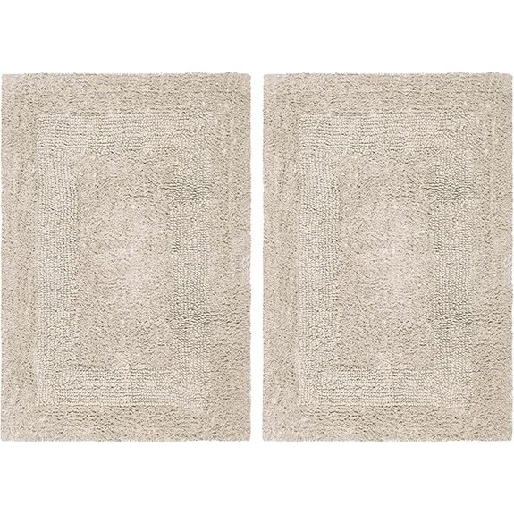 luxurious reversible cotton bath mat set