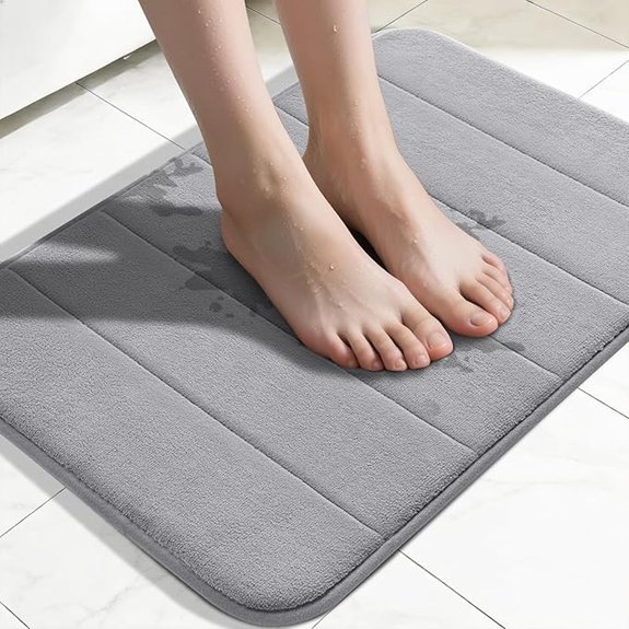 memory foam bath mat 24x17 grey