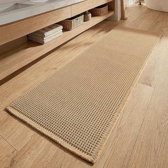 miulee waffle bath runner rug