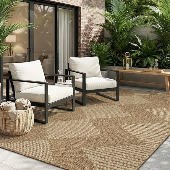 montvoo 5x7 outdoor rug neutral brown patio rug