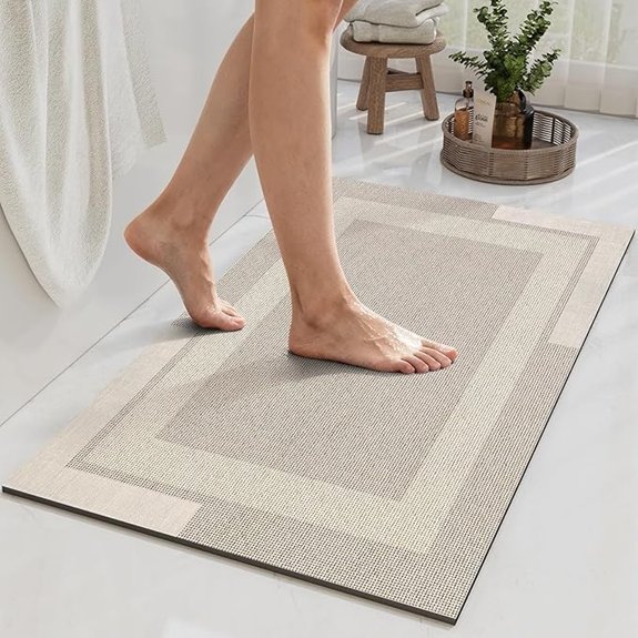 non slip bath mat beige ultra thin washable backing