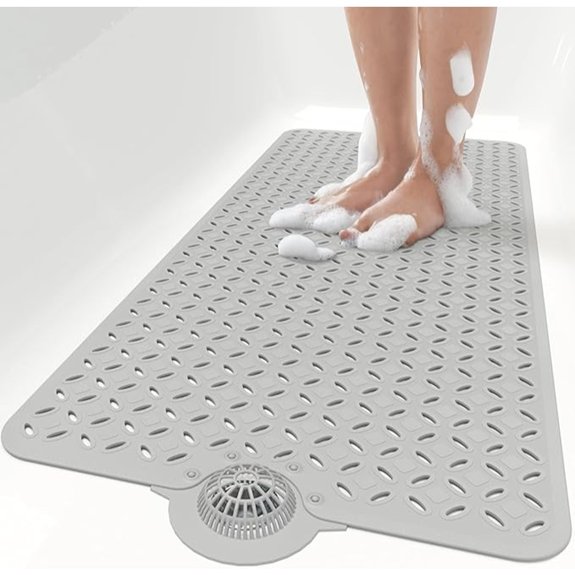 non slip bath mat with hair catcher
