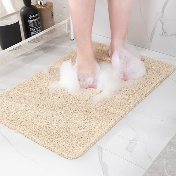 non slip bathtub mat beige theme