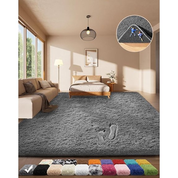 ophanie gray shag rug 4x6