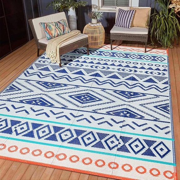 outdoor waterproof patio rug camping 5x8 portable