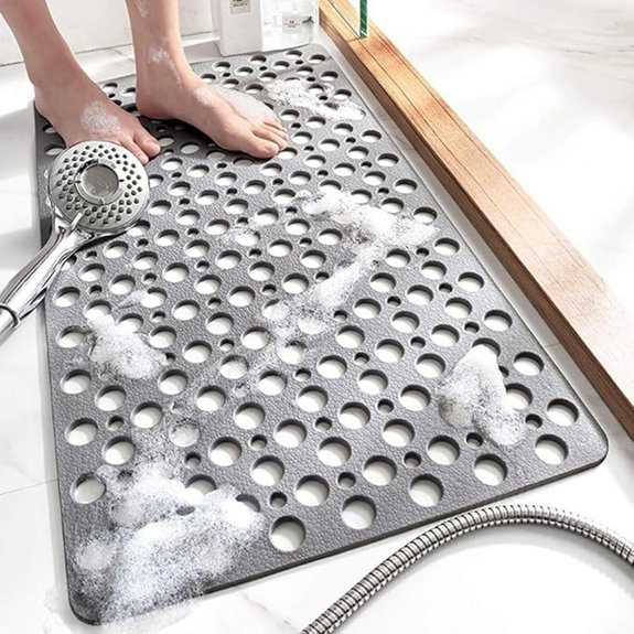temir gray bathtub mat with suction cups