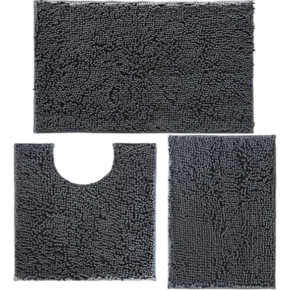 three piece chenille bath rug set