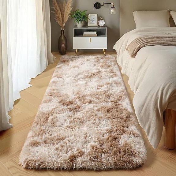 tie dyed beige runner rug