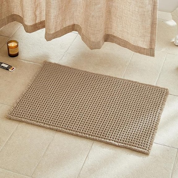 tyuu waffle bath mat khaki 30x20