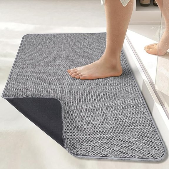 ultra thin grey bath mat