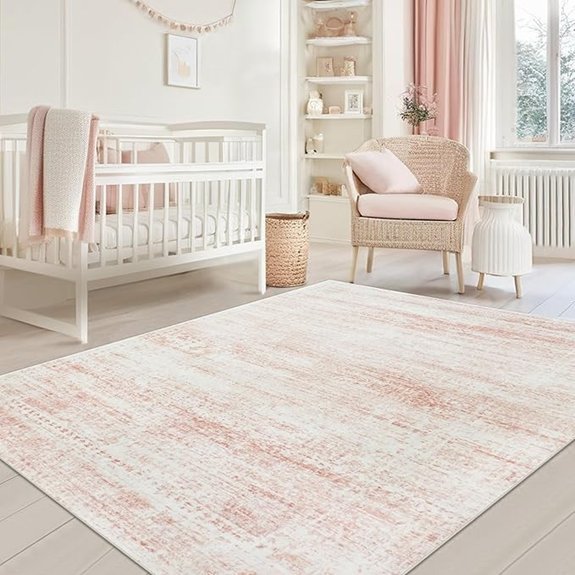 washable 5x7 rug pink