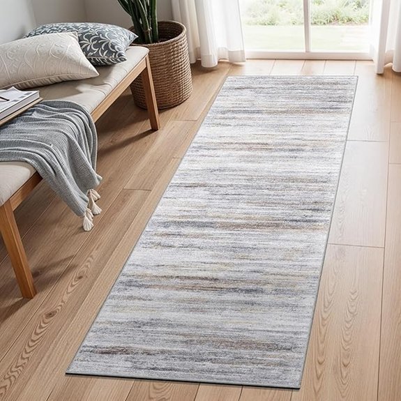 washable beige gray kitchen runner