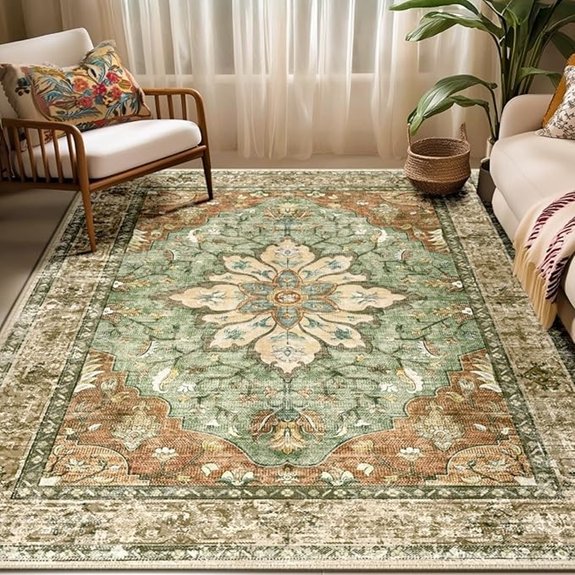 washable vintage medallion rug
