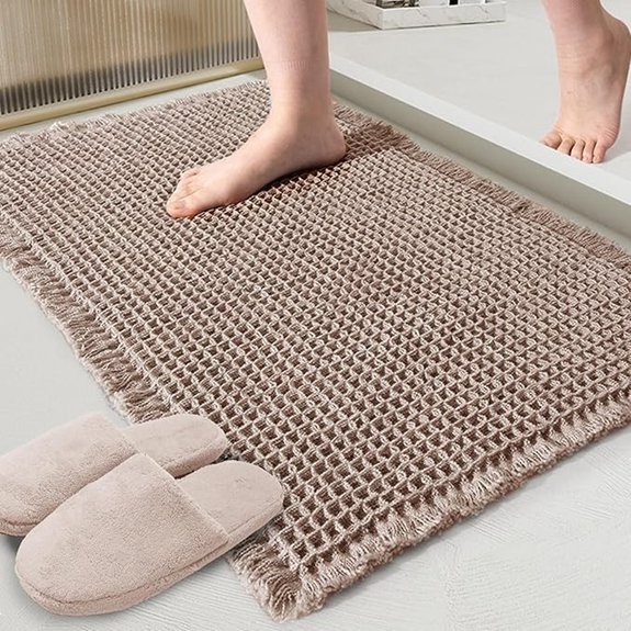 zall tan waffle bath mat